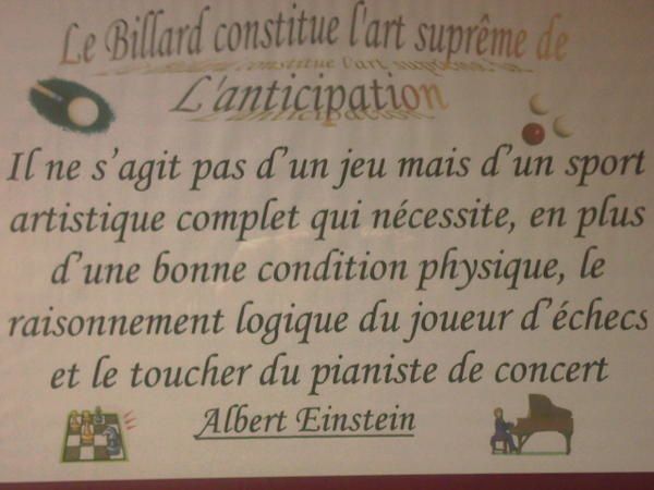 Albert EINSTEIN - anecdote billard