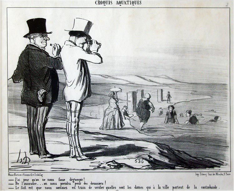 Daumier et les bains de mer et voyages en chemin de fer