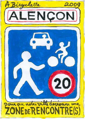 panneau de signalisation zone de rencontre