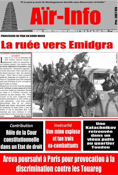 Aïr-Info n°100 Aïr-Info n°100