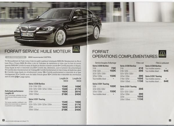 Forfait entretien bmw serie 3