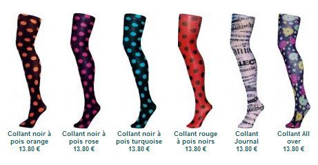 Collants de couleurs jambes en folie Univers au f minin le
