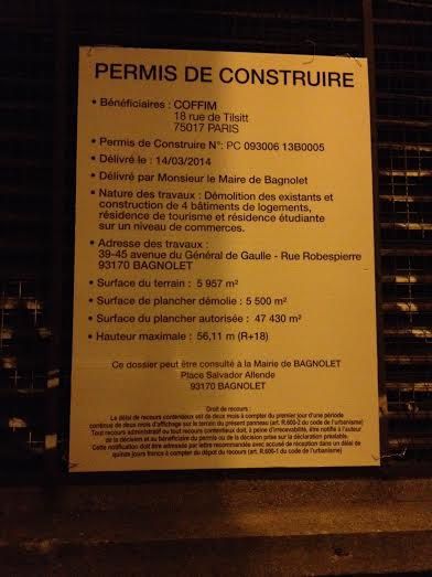 SERAP : recours gracieux en annulation du permis de construire COFFIM -  Bagnolet en Vert- L'Ecologie à Bagnolet
