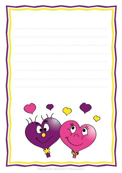 Contes pour enfants - Papier à lettre Saint Valentin - Enveloppe de l'amour  - Tibous, contes pour enfants au fil du temps, coloriages, dessins, jeux  éducatifs, histoires et puzzles en ligne