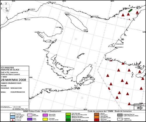 Carte des glace - Atlantique Nord Carte des glace - Atlantique Nord