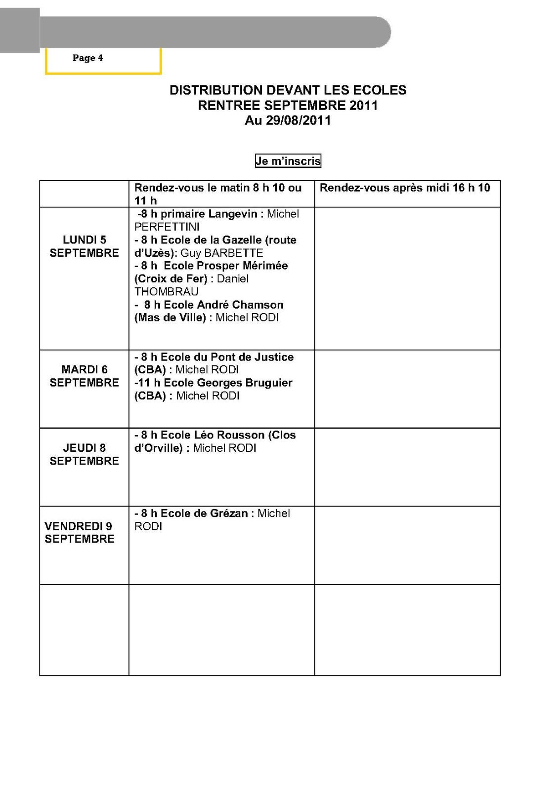 INFO SECTION SEPTEMBRE 2011 - 4