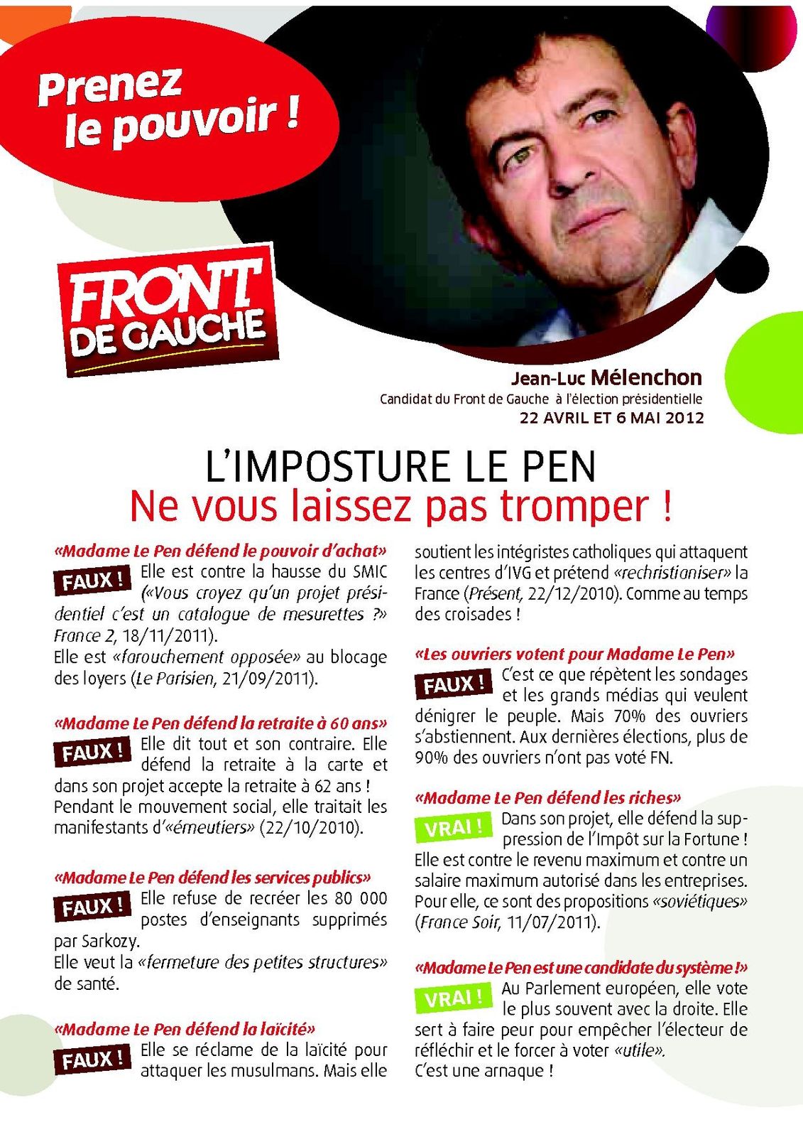 imposture le pen ne vous laissez pas tromper tract 01