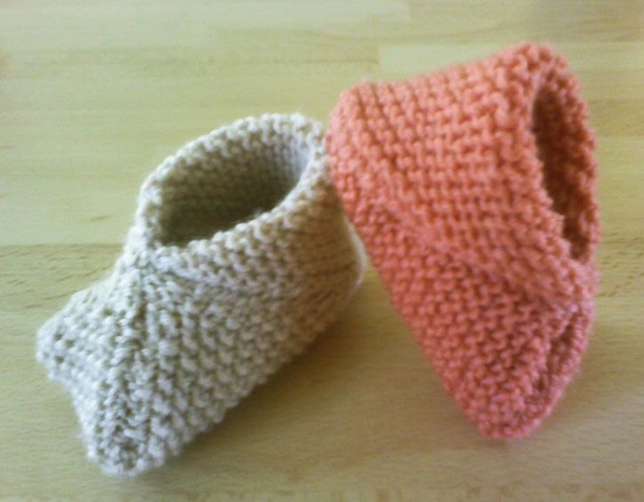 chaussons tricot carres