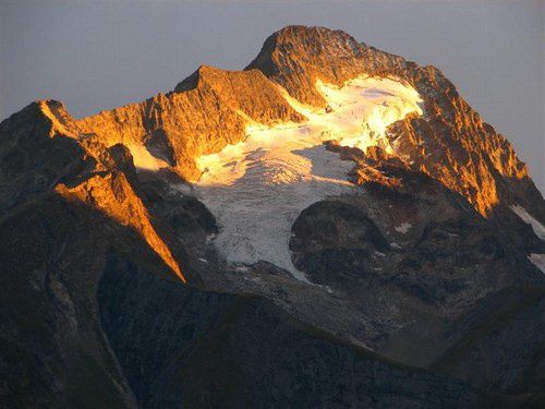 glacier Muzelle coucher de soleil