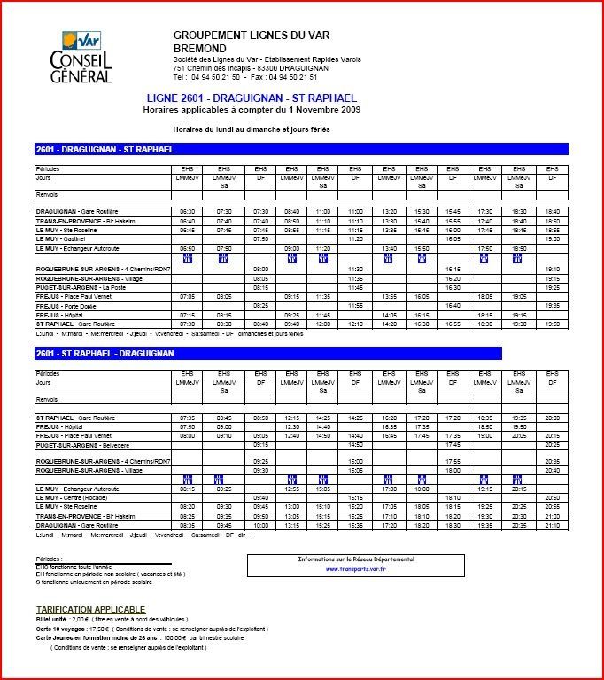 Horaires de Bus desservant Roquebrune sur Argens  Actualité jeunesse à