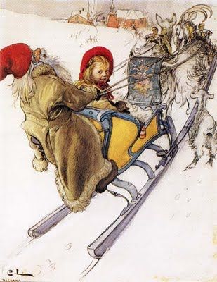 Carl Larsson - Kersti en traineau