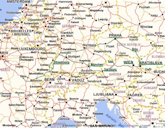 Carte - voyage juin 2009