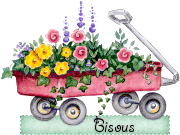 chariot de fleurs