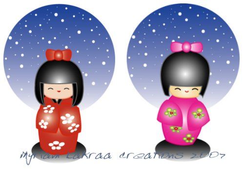 Dessin kokeshi sous illustrator
