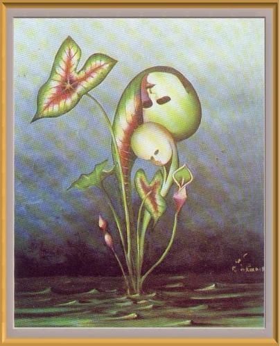 Z Caladium, un tableau de Mohammed Bakarri z-caladium-1992-huile-sur-toile-65-73-cmbakarri