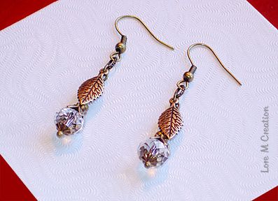 earrings, cristal, boucles oreilles, feuilles, or, bijou, nature, Lore M, gold earrings, cristal, boucles oreilles, feuilles, or, bijou, nature, Lore M, gold