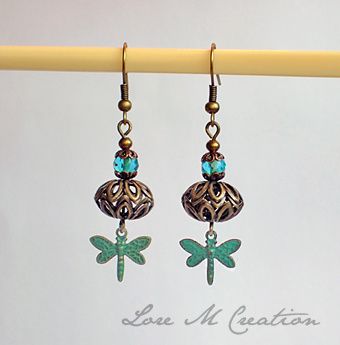 boucles oreilles, libellules, dragonflies earrings, Lore M, bijou boucles oreilles, libellules, dragonflies earrings, Lore M, bijou