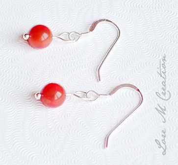 silver earrings, corail, bijou, boucles oreilles corail argent, Lore M silver earrings, corail, bijou, boucles oreilles corail argent, Lore M