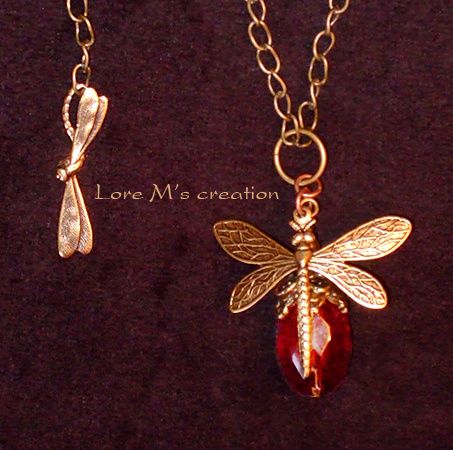 collier libellule, dragonfly necklace