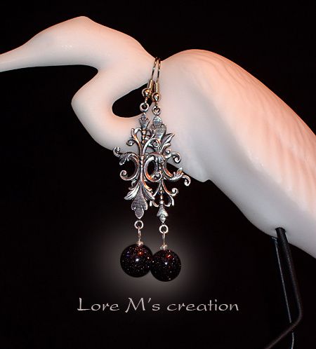 boucles d'oreilles argent perles earrings