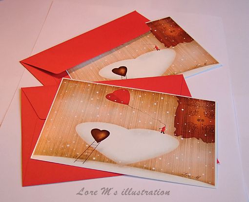 cartes voeux, saint valentin, art, Lore M, illustrations cartes voeux, saint valentin, art, Lore M, illustrations