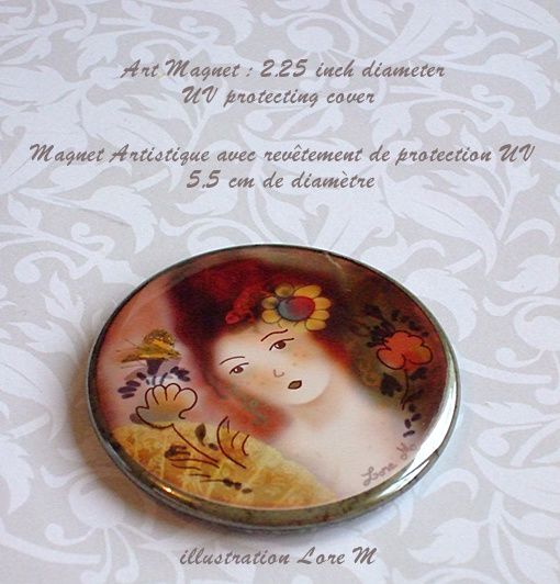 magnet art, uv protecting, protection uv, Lore M illustration, portrait magnet art, uv protecting, protection uv, Lore M illustration, portrait