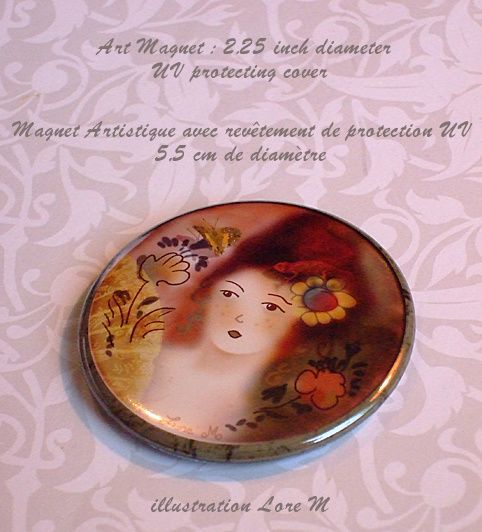 magnet art, uv protecting, protection uv, Lore M illustration, portrait magnet art, uv protecting, protection uv, Lore M illustration, portrait