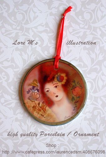 porcelaine déco, portrait, Lore M, espagne, porcelain ornament, illustration porcelaine déco, portrait, Lore M, espagne, porcelain ornament, illustration