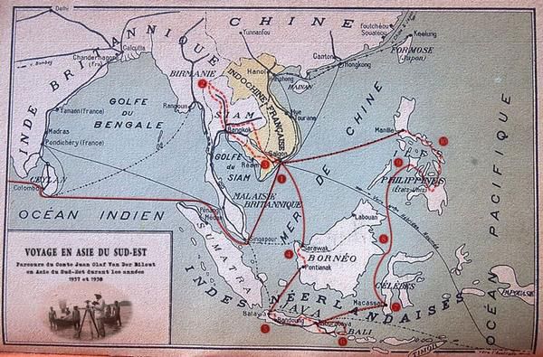 Carte du Voyage du Comte Van Der B. en Asie du Sud-Est