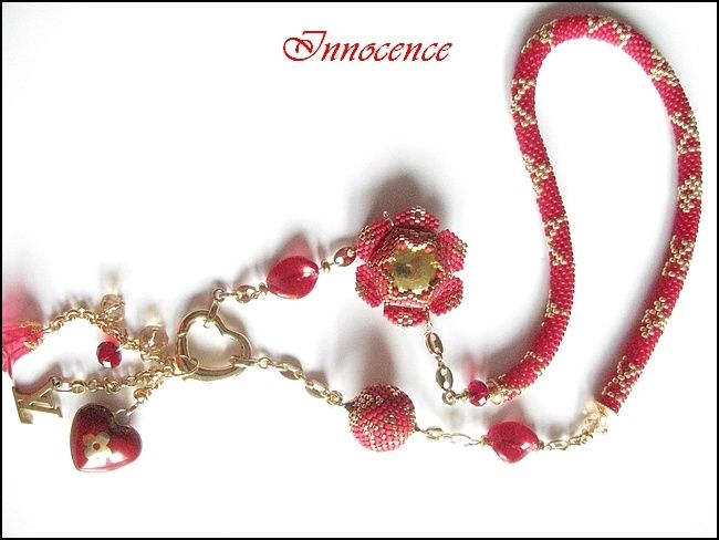 crochet lv rouge et or