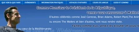 Bannière promotionnelle utilisant l'image de N. Sarkozy