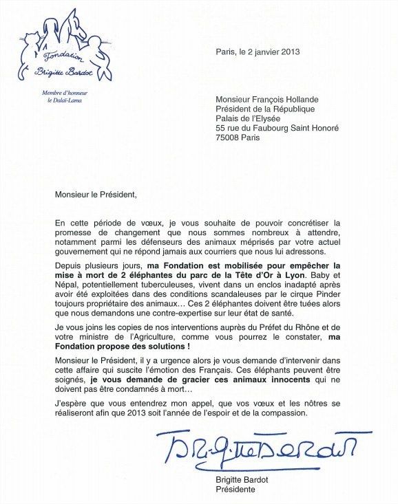 Lettre de BB