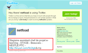 Twitter / netfoad : Veille emplois & stages dans le domaine de l'ingénierie en e-learning en France !