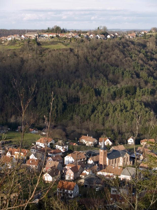 Dabo, Heidenschloss vue sur Schaefferhof et Hellert