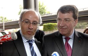 Faride Hamana, président de la FCPE et Xavier Darcos (photo JDD)