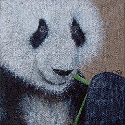 Peinture sur lin panda chinois peinture lin panda