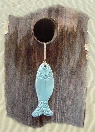 Poisson céramique turquoise Poisson turquoise