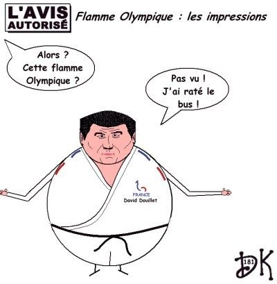 Jeux Olympiques de Pékin, Flamme Olympique à Paris, David Douillet, Droits de l'Homme Jeux Olympiques de Pékin, Flamme Olympique à Paris, David Douillet, Droits de l'Homme
