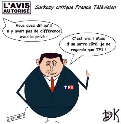 Tags : Nicolas Sarkozy nu, France 3, Europe, France Télévision, Patrick de Carolis, indépendance des médias, chaînes publiques, chaînes privées, TF1, M6, internet, vidéo volée, propos off, RTL, Jacques Chirac, Bernadette Chirac, ORTF, propagande gouvernementale, communication, Embruns, dessin humour