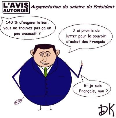 augmentation de salaire de Nicolas Sarkozy