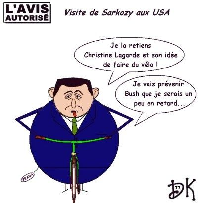 Nicolas Sarkozy aux USA chez George Bush + Christine Lagarde