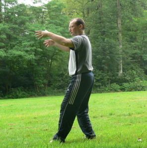 David BLAYO s'exerçant à Co Gua Shi Li, sentir la force du Yi Quan d'accrocher et de limer. David BLAYO s'exerçant à Co Gua Shi Li, sentir la force du Yi Quan d'accrocher et de limer.