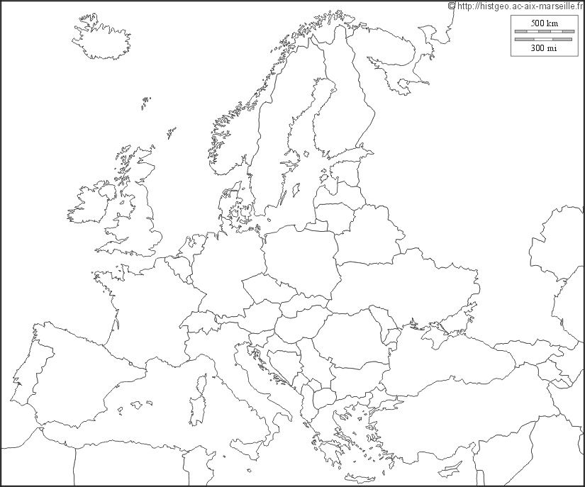 Carte des continents : L'Europe : page 6