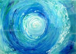 "Rouleau d'écume"- "Pacific vortex" huile sur toile- oil on canvas- format 8P- D'Ocean-Tochou Ch. copyright