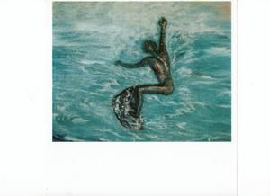 "Sunset surfer".format 15P- huile sur toile- oil on canvas- D'Ocean-Tochou Ch. copyright