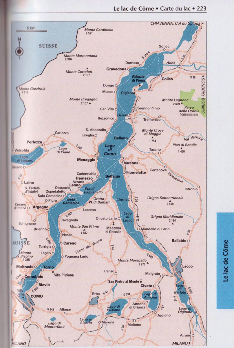 Carte du Lac de Côme, en Italie - Images du Beau du Monde