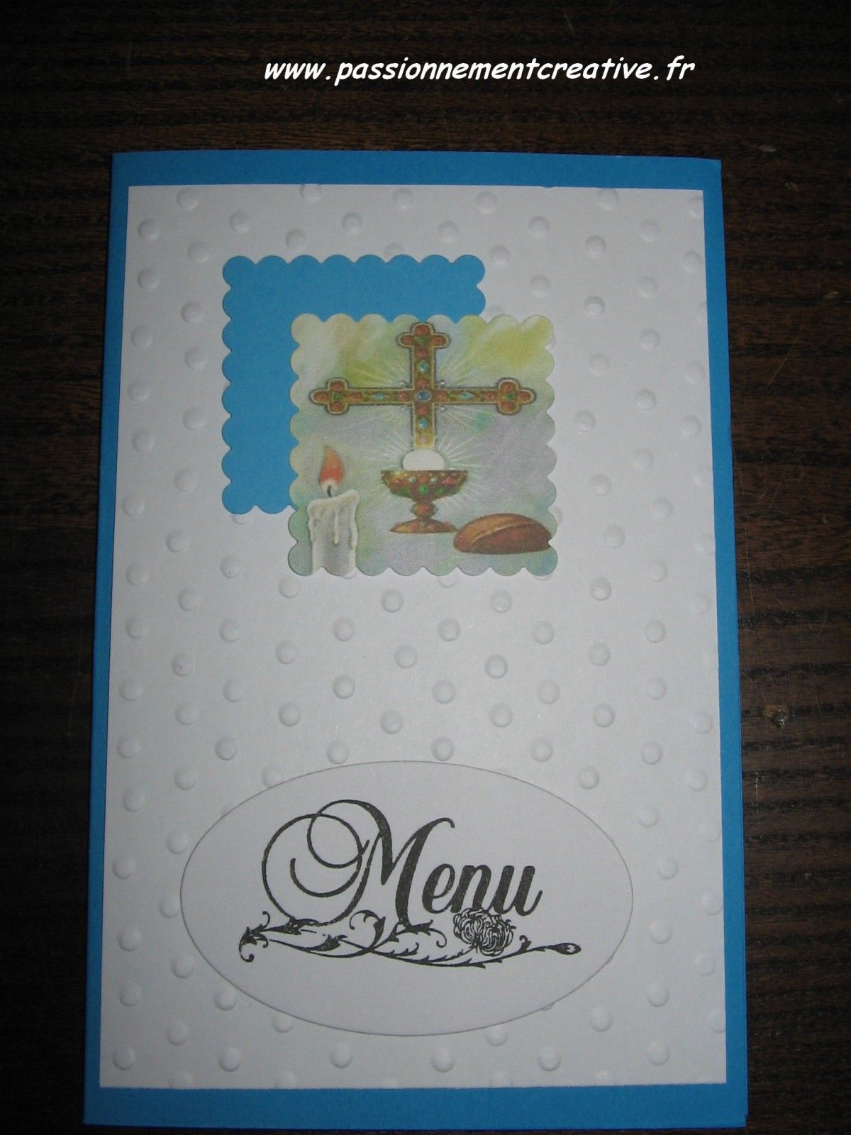 Carte ou menu pour une communion Passionnement Créative