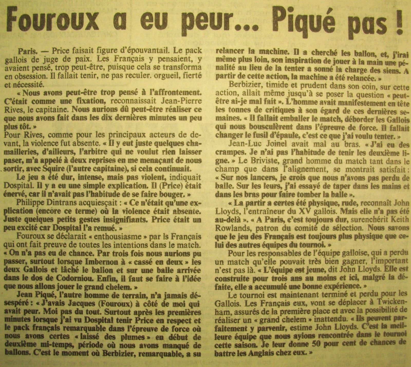 rencontre a xv du 6 mars