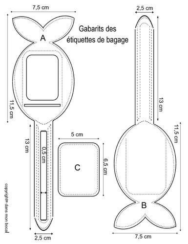 Tuto l'étiquette de bagage en forme de poisson - dans mon bocal