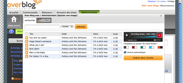 moteur de recherche de chansons